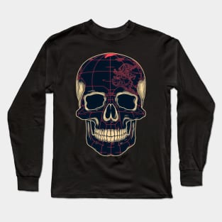 Skull with map Long Sleeve T-Shirt